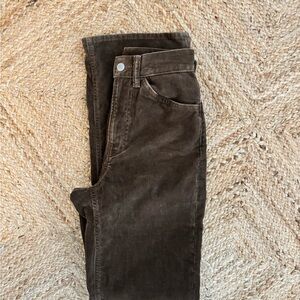 Acne Studio Dark Chocolate Brown Straight Corduroy Jeans